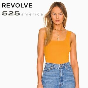 525 AMERICA Square Neck Tank in Turmeric From Revolve | XL - New With Tags